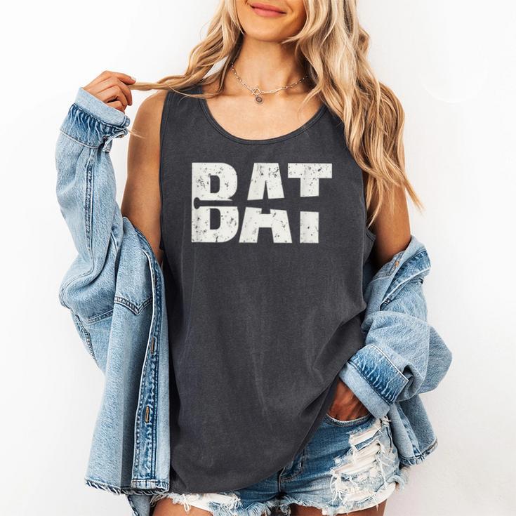 Cool Bat Dad Baseball Tee Women Kids Comfort Colors Tank Top