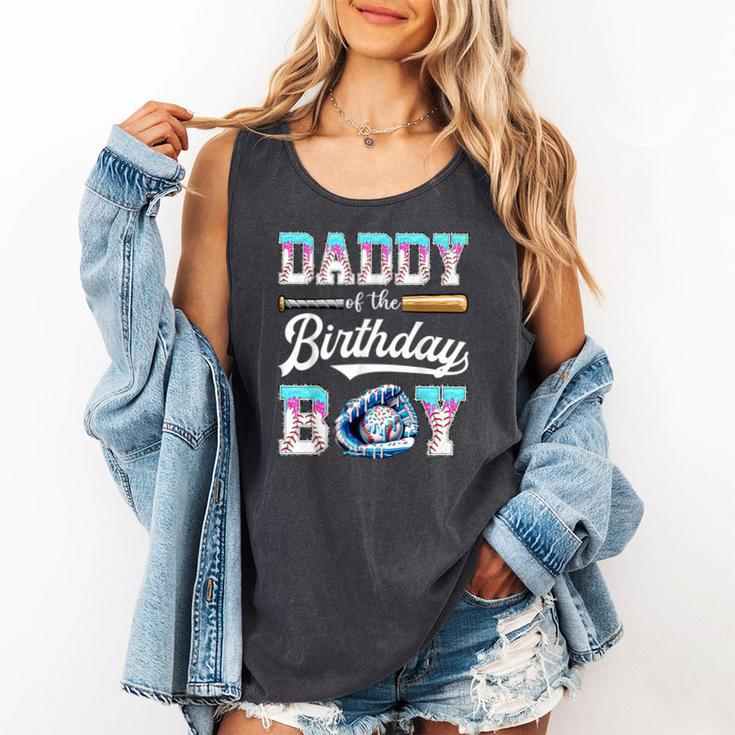 Daddy Of The Birthday Boy Baseball Ice Cream Drip Matching Comfort Colors Tank Top