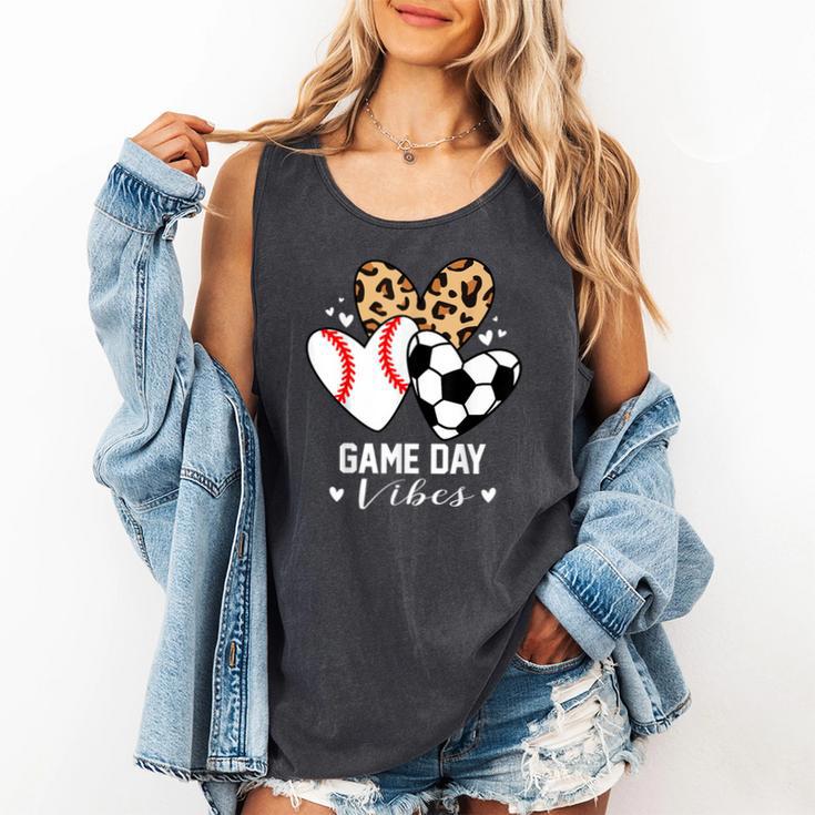 Game Day Vibes Soccer Baseball Mom Heart Comfort Colors Tank Top