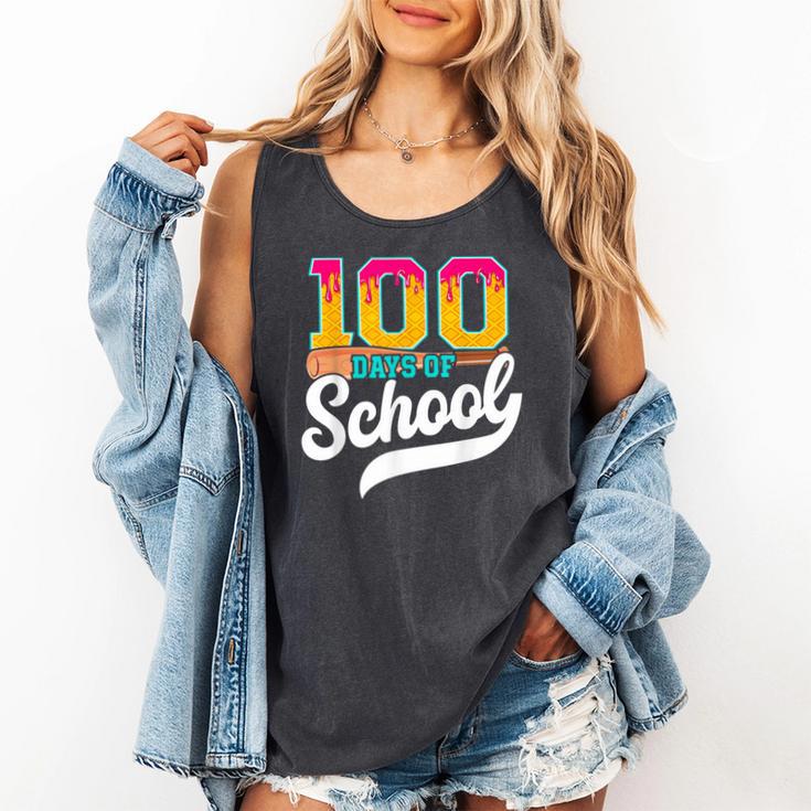 Ice Cream Drip 100 Days Of School Baseball Boys 100th Day Comfort Colors Tank Top