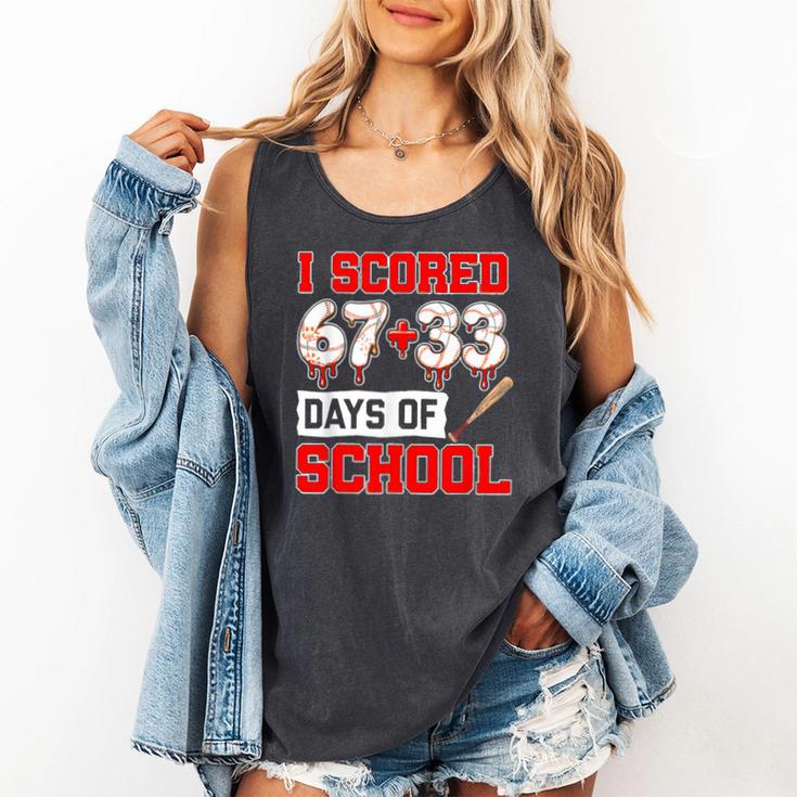 I Scored 6733 100th Days Of School Baseball Six Seven Meme Comfort Colors Tank Top