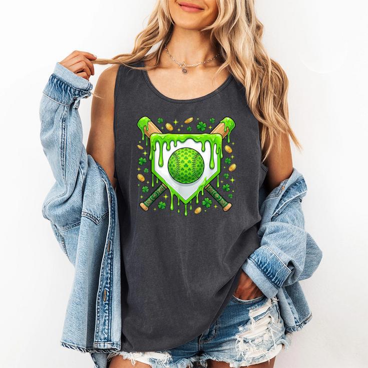St Patrick Day Baseball Drip Ice Cream Boys Men Comfort Colors Tank Top