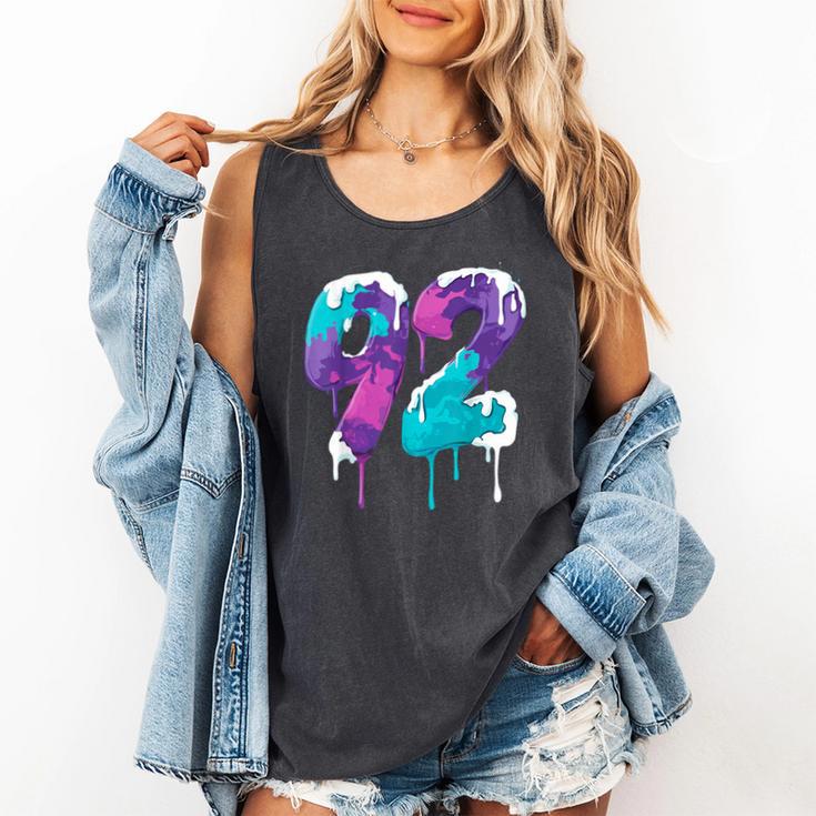 Vintage Baseball 92 Number Comfort Colors Tank Top