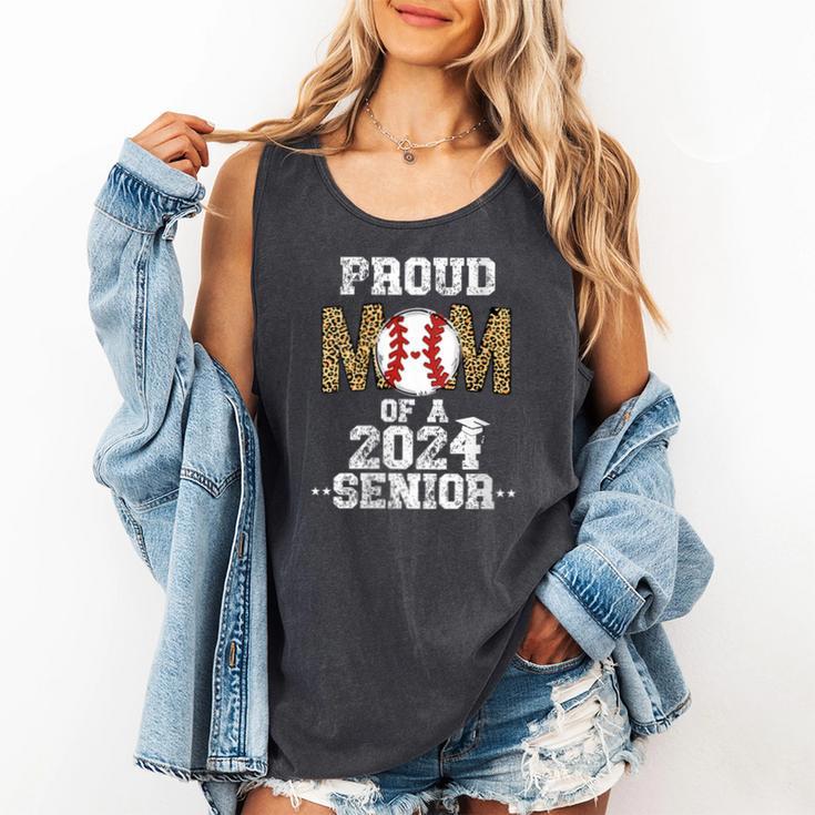 Womens Proud Mom Of a 2024 Senior Class Of 2024 Baseball Mom Comfort Colors Tank Top