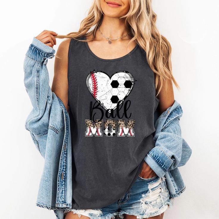 Ball Mom Heart Soccer Baseball Mom Comfort Colors Tank Top