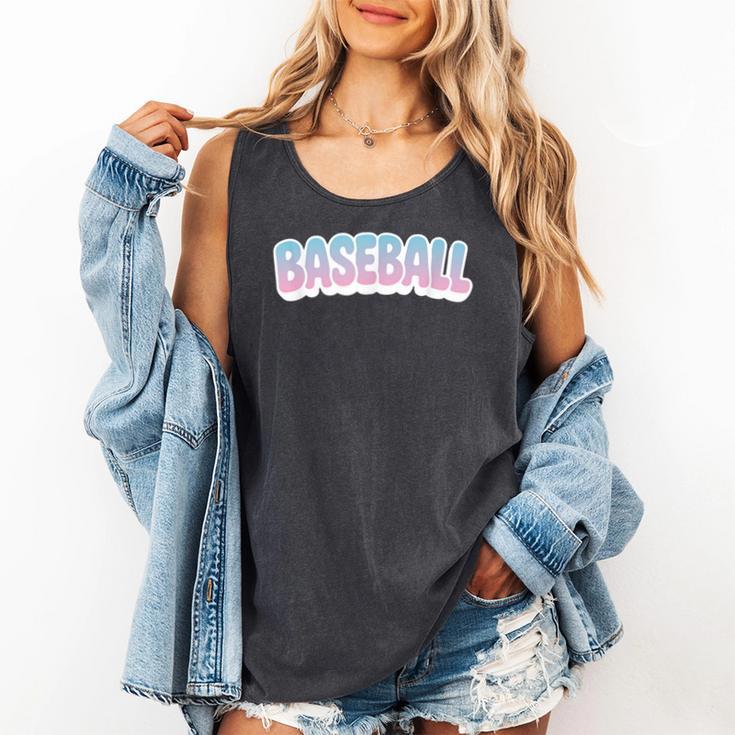Baseball Bubble Letter Comfort Colors Tank Top