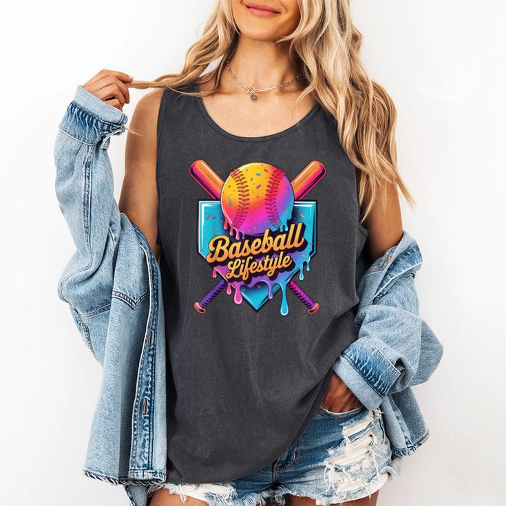 Baseball Lifestyle Drip Icecream Comfort Colors Tank Top Baseball Lifestyle Drip Icecream Comfort Colors Tank Top