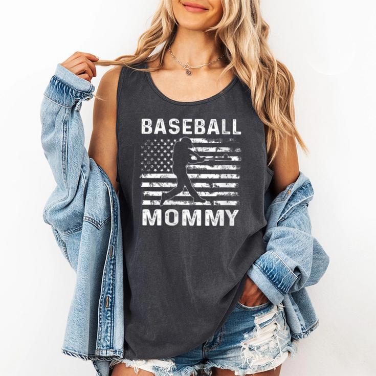 Baseball Mommy Mom USA Flag 4th Of July Comfort Colors Tank Top