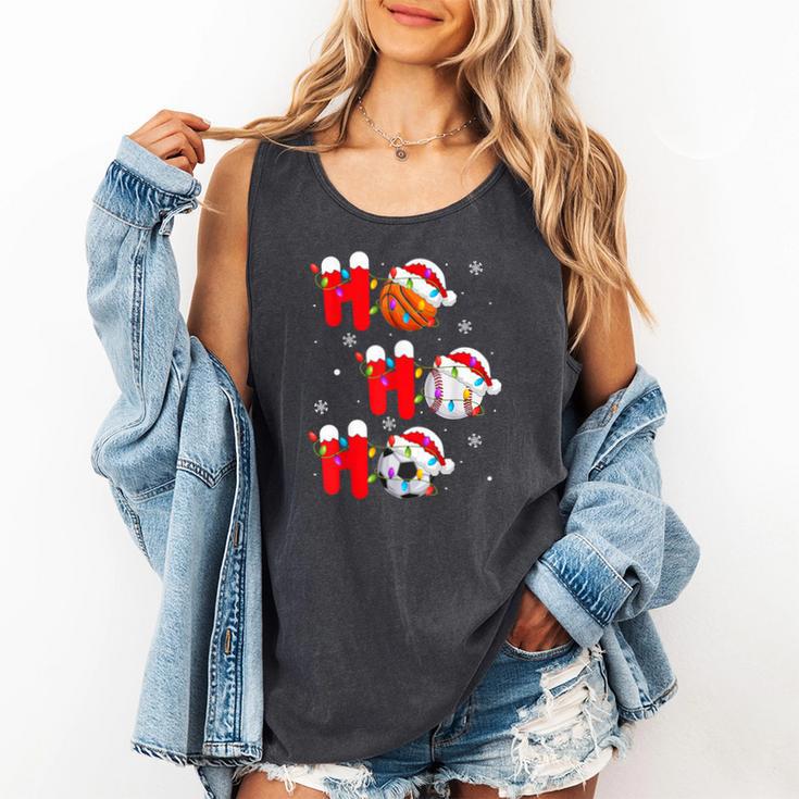 Basketball Baseball Soccer Christmas Ho Ho Ho Santa Xmas Comfort Colors Tank Top Basketball Baseball Soccer Christmas Ho Ho Ho Santa Xmas Comfort Colors Tank Top