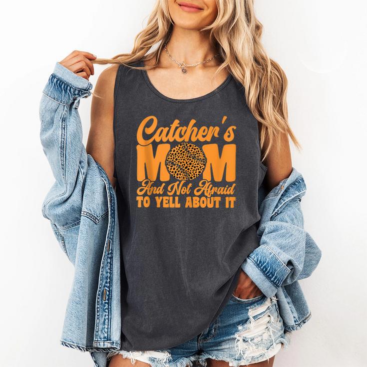 Catcher's Mom And Not Afraid Leopard Baseball Mom Comfort Colors Tank Top Catcher's Mom And Not Afraid Leopard Baseball Mom Comfort Colors Tank Top