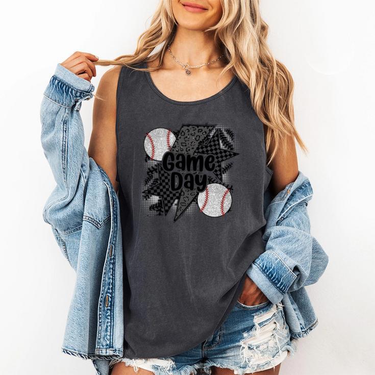 Game Day Baseball Retro Checkered Baseball Comfort Colors Tank Top Game Day Baseball Retro Checkered Baseball Comfort Colors Tank Top