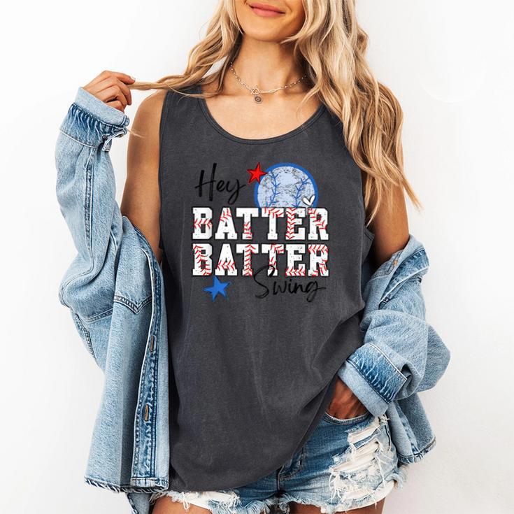 Hey Batter Batter Swing Graphic For Baseball Moms Comfort Colors Tank Top Hey Batter Batter Swing Graphic For Baseball Moms Comfort Colors Tank Top