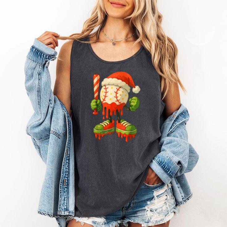 Ice Cream Drip Baseball Christmas Baseball Drip Candy Cane Comfort Colors Tank Top Ice Cream Drip Baseball Christmas Baseball Drip Candy Cane Comfort Colors Tank Top