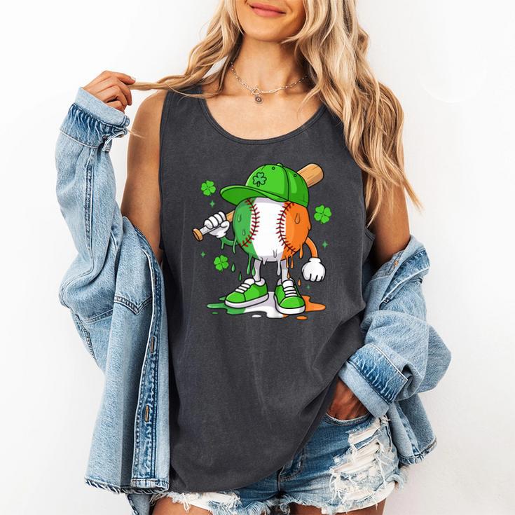 Kids Boys St Patricks Day Irish Flag Kids Baseball Ice Cream Drip Comfort Colors Tank Top