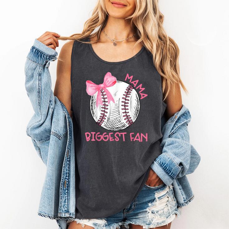Mama Biggest Fan Coquette Bow Baseball Mom Fan Mother's Day Comfort Colors Tank Top Mama Biggest Fan Coquette Bow Baseball Mom Fan Mother's Day Comfort Colors Tank Top