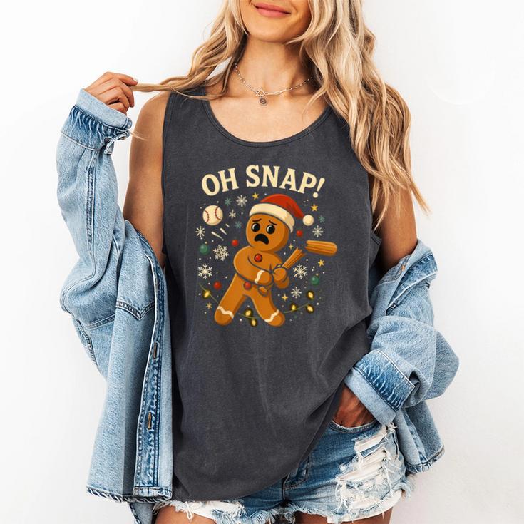 Oh Snap Gingerbreadman Christmas Baseball Comfort Colors Tank Top Oh Snap Gingerbreadman Christmas Baseball Comfort Colors Tank Top