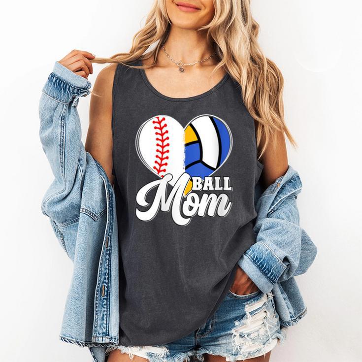 Proud Ball Mom Volleyball Baseball Mom Heart Comfort Colors Tank Top