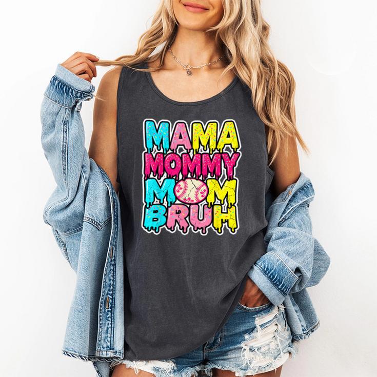 Retro Mama Mommy Mom Bruh Baseball Women Girls Comfort Colors Tank Top