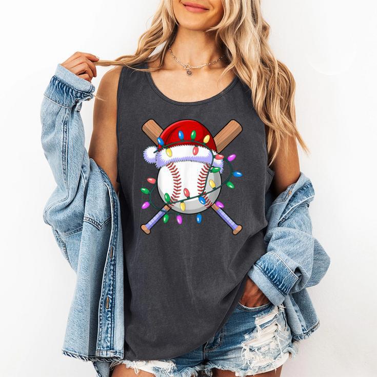 Santa Sports Christmas Baseball Player Comfort Colors Tank Top Santa Sports Christmas Baseball Player Comfort Colors Tank Top