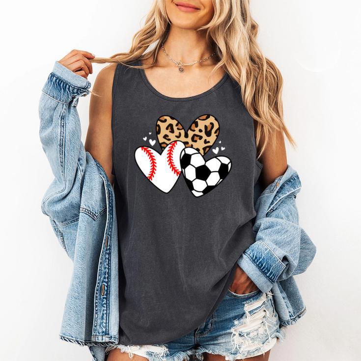Soccer Baseball Heart Soccer Baseball Mom Comfort Colors Tank Top