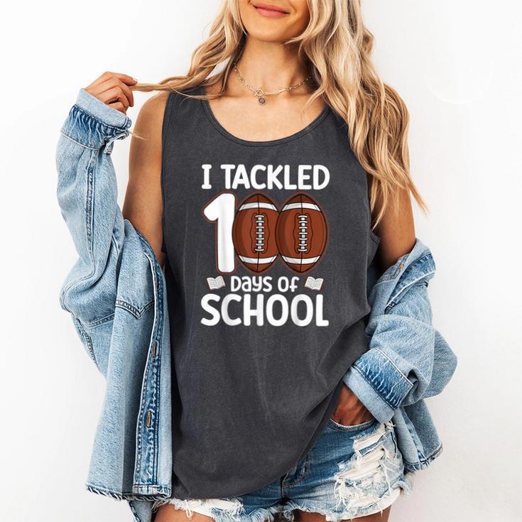 I Tackled 100 Days Of School Baseball Player Kids Teacher Comfort Colors Tank Top