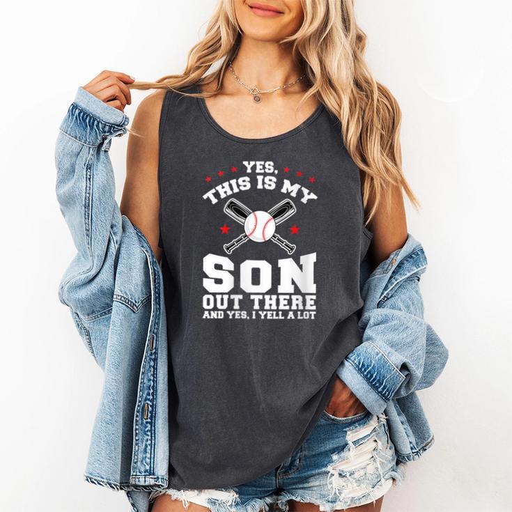 Yes This Is My Son Out Baseball Mom Comfort Colors Tank Top