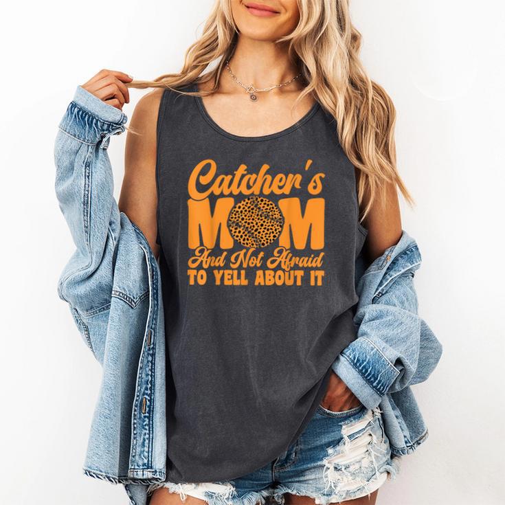 Baseball Mom Catcher's Mom Leopard Softball Mom Comfort Colors Tank Top