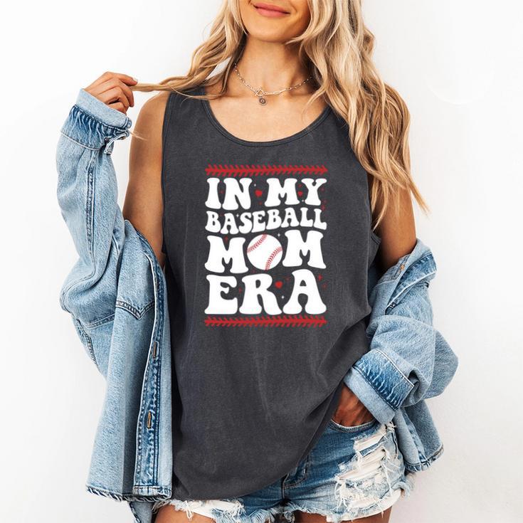In My Baseball Mom Era Groovy Baseball Mom Team Mother's Day Comfort Colors Tank Top
