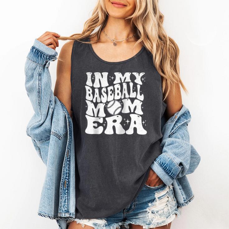 In My Baseball Mom Era Retro Groovy Baseball Raglan Baseball Tee Comfort Colors Tank Top