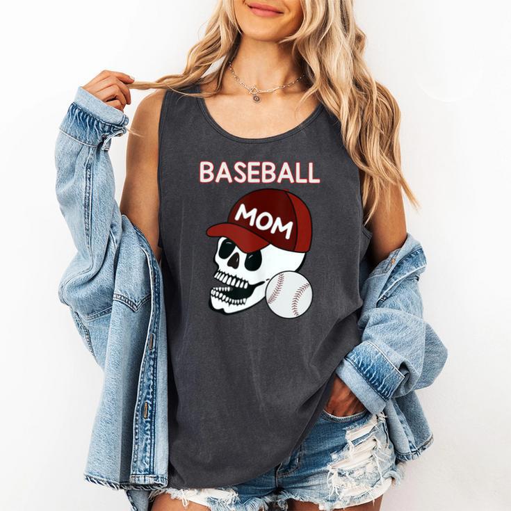Baseball Mom Skull Sports Skeleton Comfort Colors Tank Top
