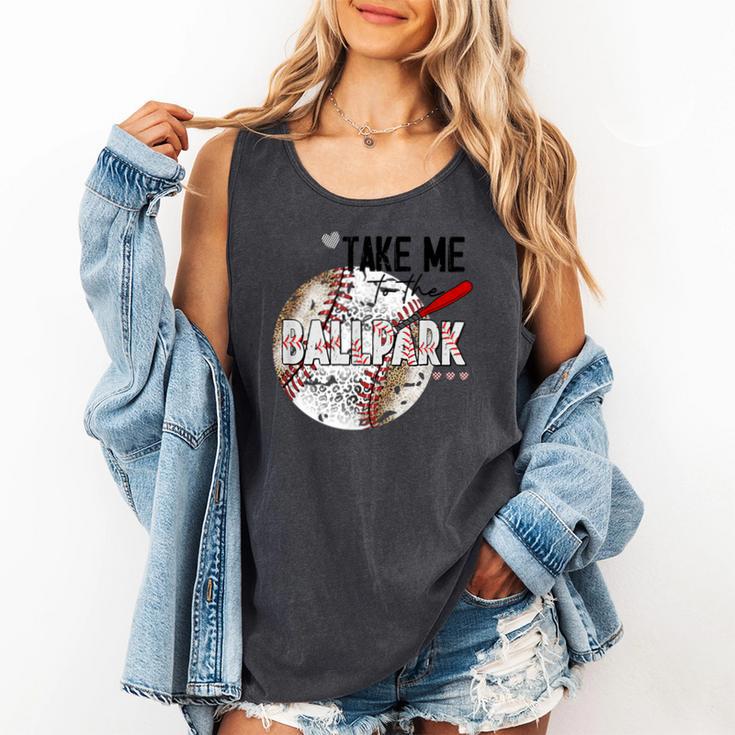 Baseball Moms Cute Take Me To The Ballpark Sports Athletic Comfort Colors Tank Top