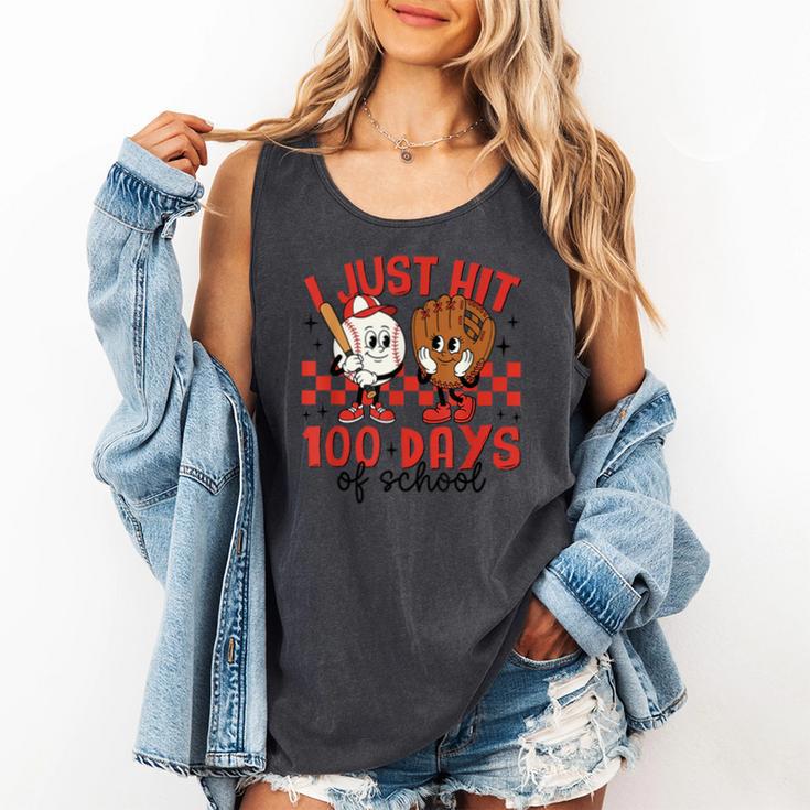 I Just Hit 100 Days Of School Baseball 100th Day Teacher Kid Comfort Colors Tank Top