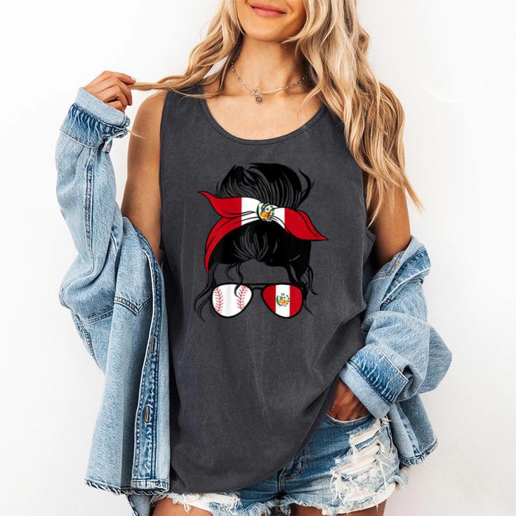 Peruvian Baseball Mom Peru Flag Baseball Girl Comfort Colors Tank Top