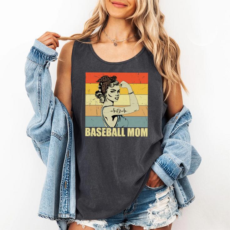 Retro Baseball Mom Sport Lover Vintage Comfort Colors Tank Top