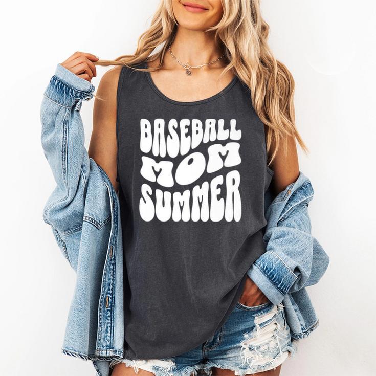 Retro Baseball Mom Summer Groovy Appreciation Premium Comfort Colors Tank Top