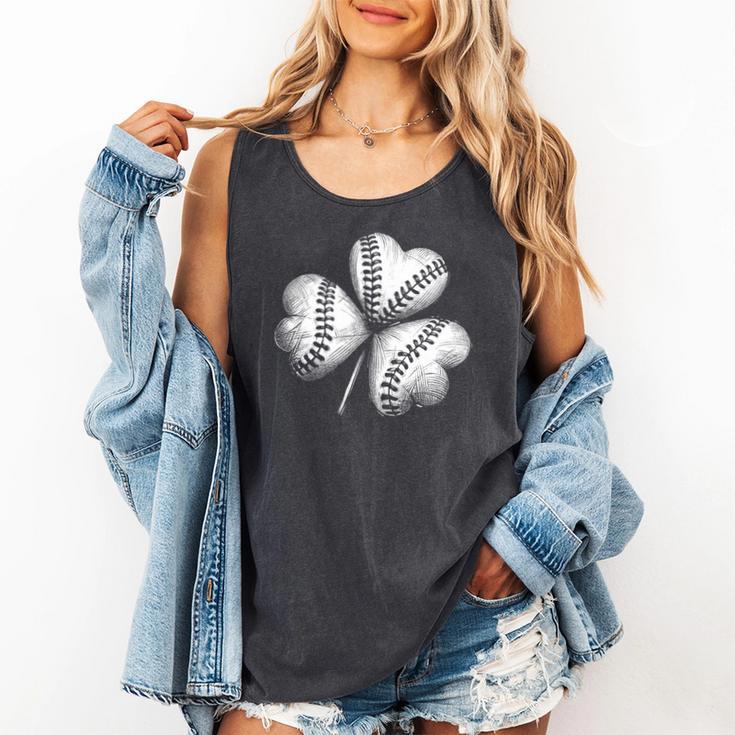 Shamrock Irish Green St Patrick's Baseball Softball Comfort Colors Tank Top