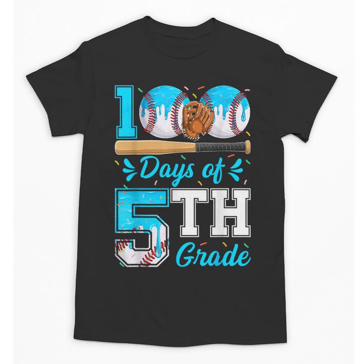 100 Days Of 5th Grade Baseball 100th Day Of School Boys Kids Unisex T-Shirt