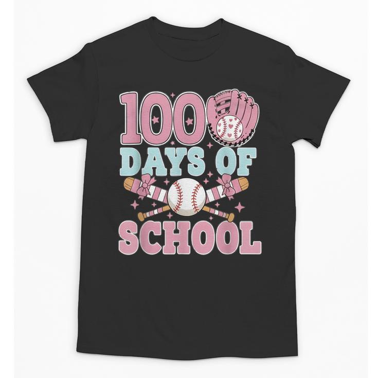 100 Days Of School Baseball 100th Day Of School Girls Unisex T-Shirt