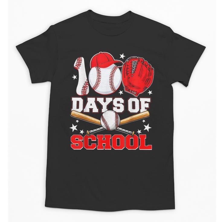 100 Days Of School Baseball Boys Kids Students Unisex T-Shirt