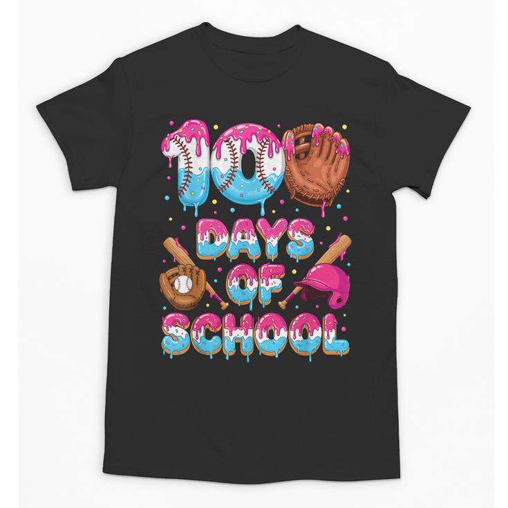 100 Days Of School Baseball Donut Dripping Teacher Boys Kids Unisex T-Shirt