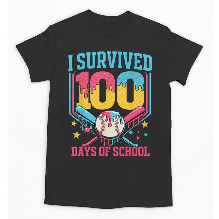 100 Days Of School Baseball Drip 100 Days Boy Girl Kids Unisex T-Shirt