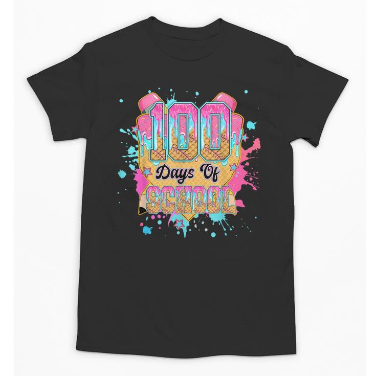 100 Days Of School Baseball Drip Boys Kids 100th Day Unisex T-Shirt
