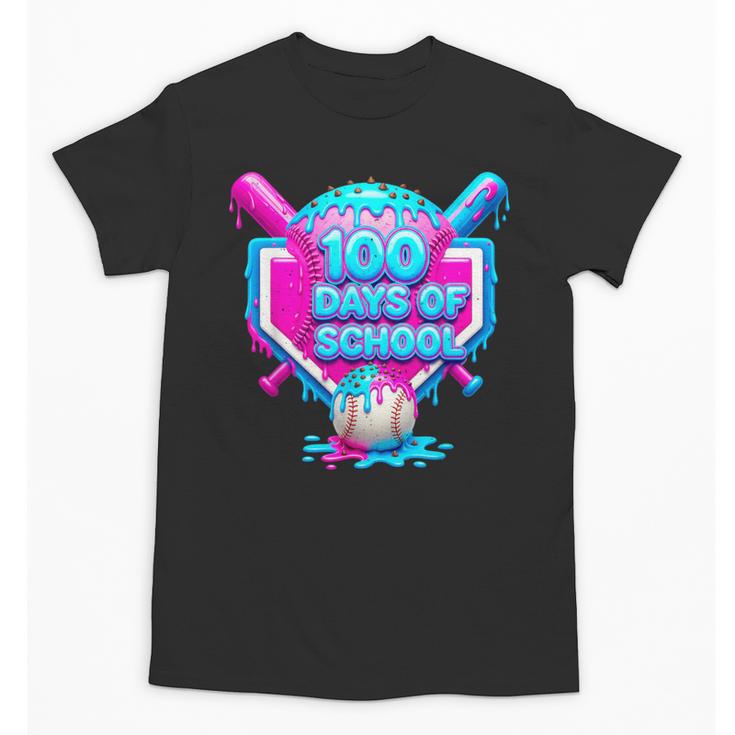 100 Days Of School Baseball Drip 100 Days For Boys And Kids Unisex T-Shirt