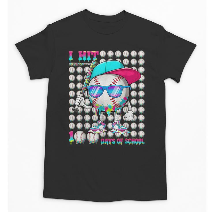 100 Days Of School Baseball Drip Ice Cream Boys Kids Unisex T-Shirt