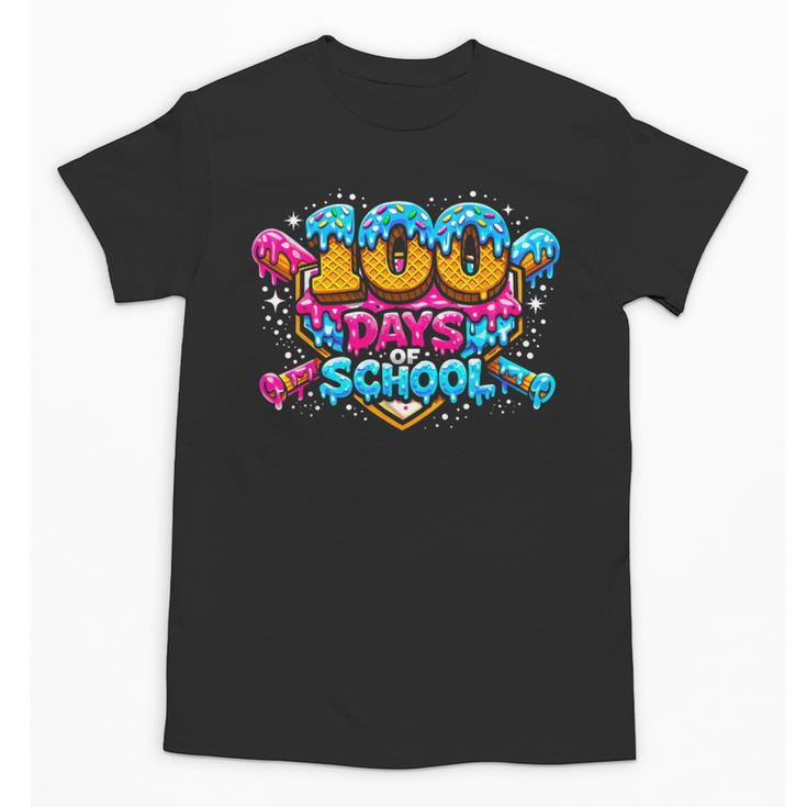 100 Days Of School Baseball Drip Ice Cream Costume Teachers Unisex T-Shirt