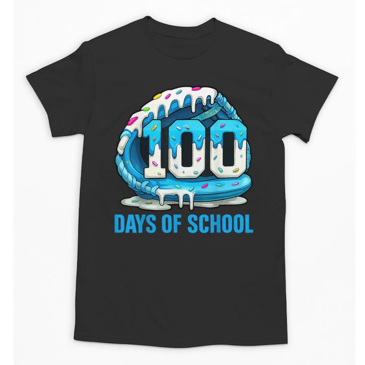 100 Days Of School Baseball Drip Ice Cream Kid Boy 100th Day Unisex T-Shirt