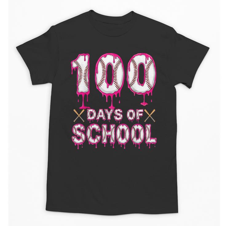 100 Days Of School Baseball Ice Cream Drip 100th Day Boys Unisex T-Shirt