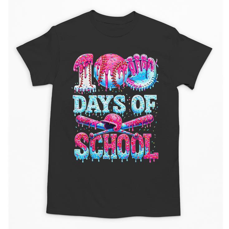 100 Days Of School Baseball Ice Cream Drip For Boys Kid Unisex T-Shirt