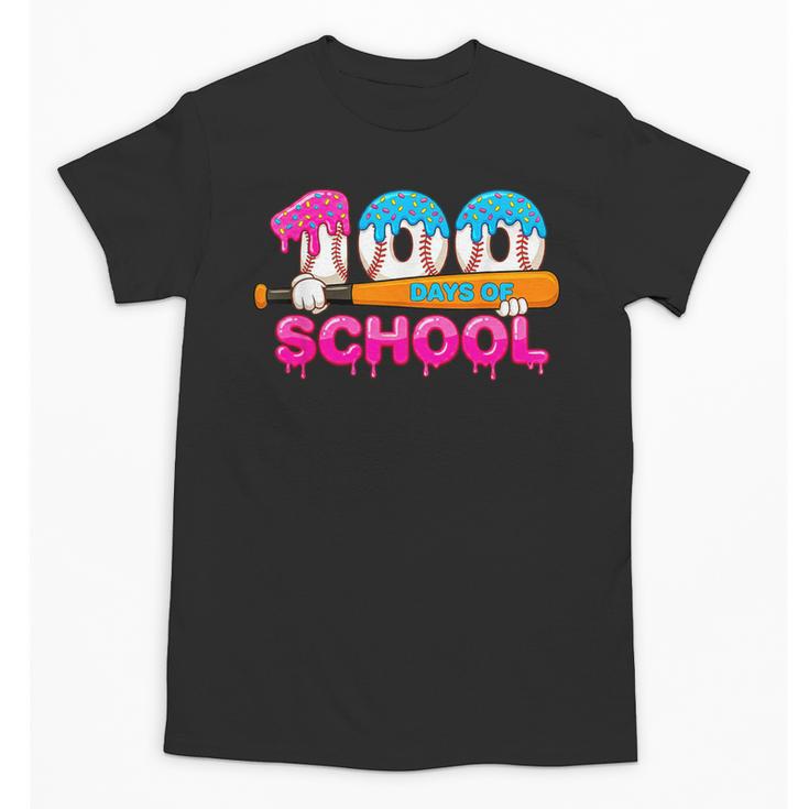 100 Days Of School Baseball Ice Cream Drip For Teacher Kid Unisex T-Shirt