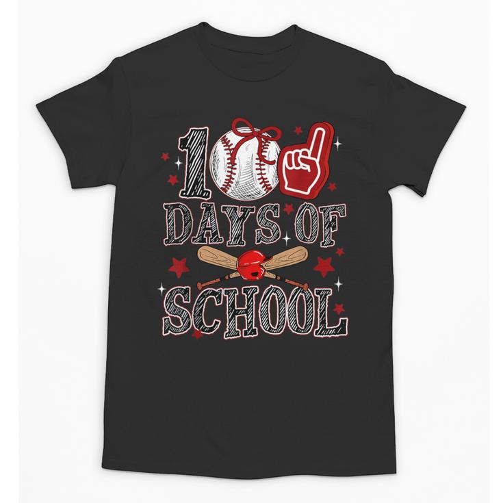 100 Days Of School Baseball Teacher 100 Days Smarter Student Unisex T-Shirt